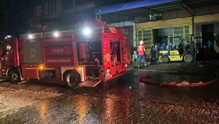 Mersin Erdemli’de Sanayi Sitesinde Yangın Çıktı